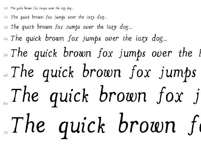 The Missus Hand Oblique font waterfall